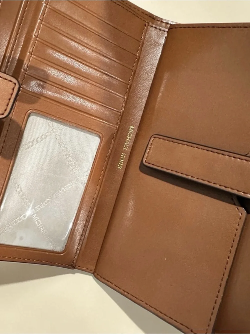 Michael Kors Adele Patchwork Leather Zip Wallet in Brown and Dark Brown